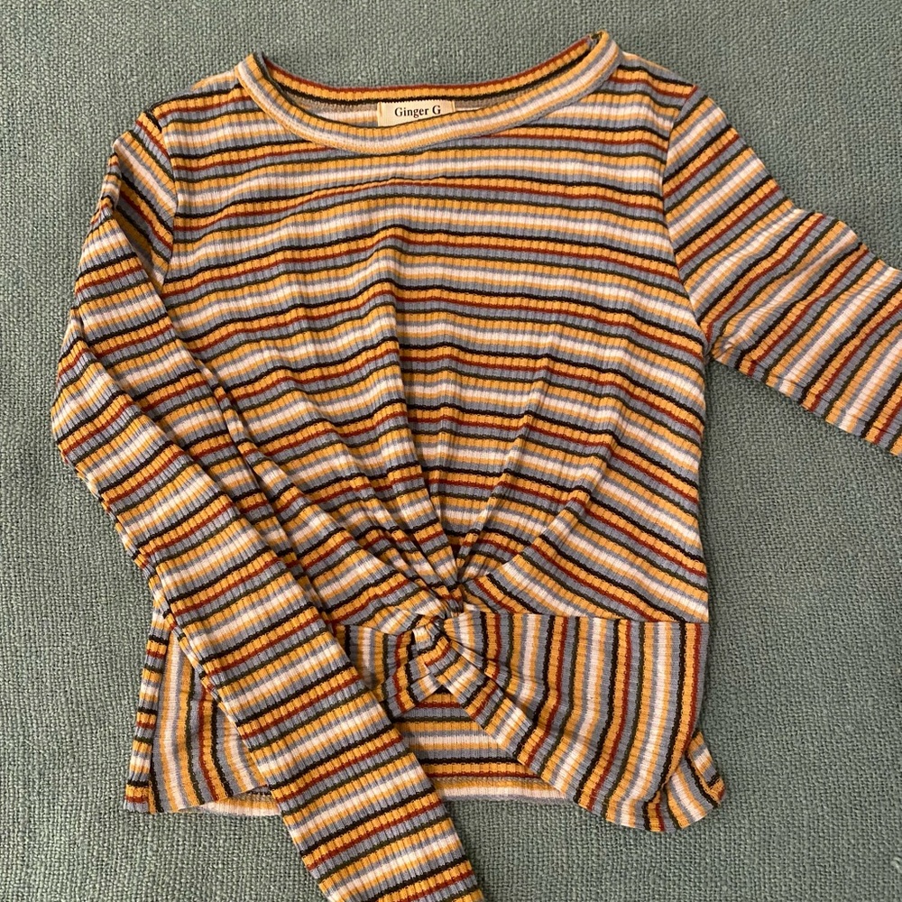 Striped Knotted Sweater